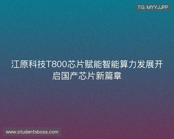江原科技T800芯片赋能智能算力发展开启国产芯片新篇章